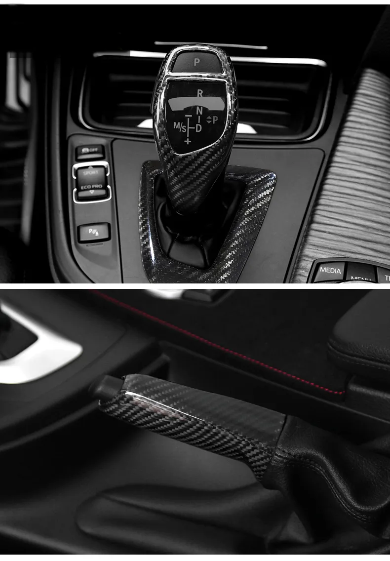 Carbon Fiber Schaltknauf Schalthebel Gear Shift Trim für BMW X5 X6