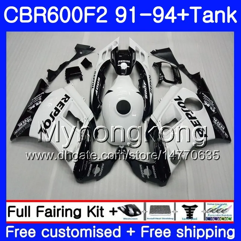 Body Repsol White for Honda CBR 600 F2 FS CBR600 F2 1991 1992 1993 1994 1MY.42 CBR600FS CBR 600F2 CBR600RR CBR600F2 91 92 93 94 Kit