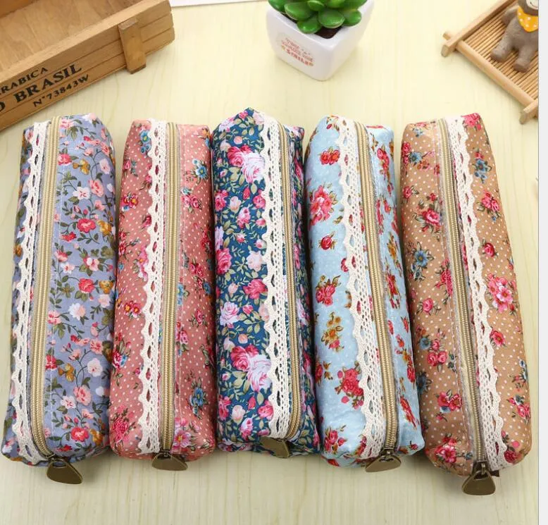Wholesale Floral Floral Canvas Fabric Pencil Pouch Small Cosmetic Tool Bag  For Students, Stationery, And Makeup Storage From Kangdan, $1.04