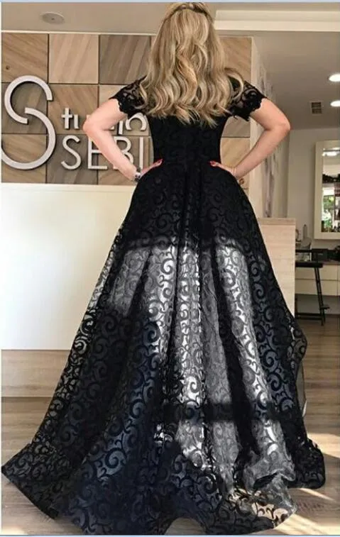 chinese dress ladies Black Flared Short Dress with Lace Up Back main image 0
