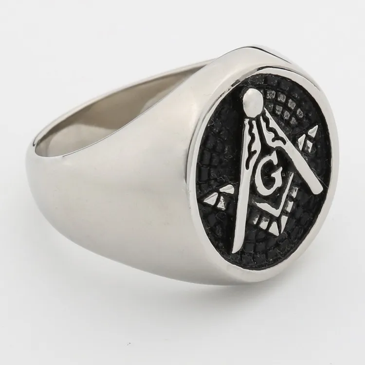 316 Stainless Steel Men's Gold Silver Black Masonic Band Ring Jewellery Freemason Mason Signet Ring Jewel Item Gift