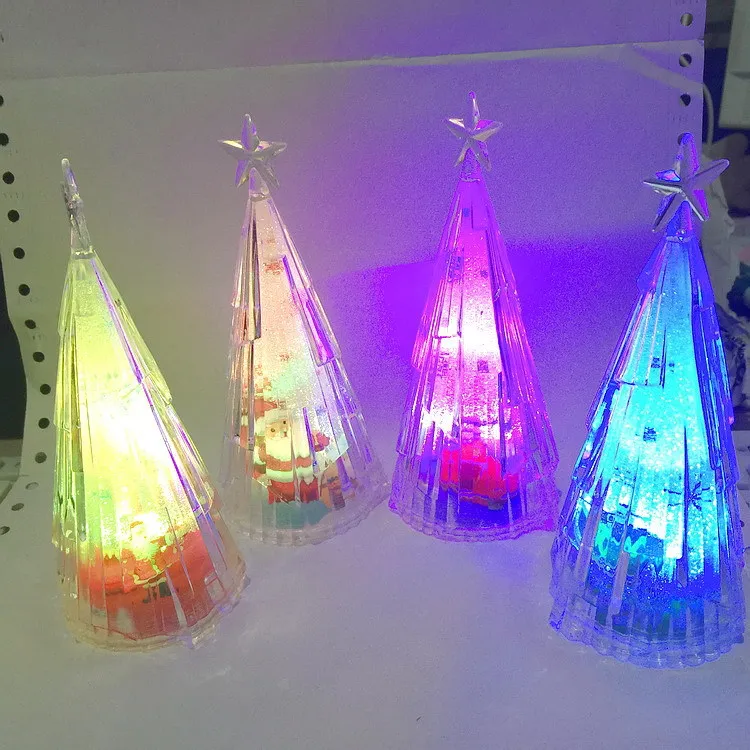 flashing led party bidthday new year Transparent crystal, colorful night lamp, acrylic, Christmas tree, and meteor. toy