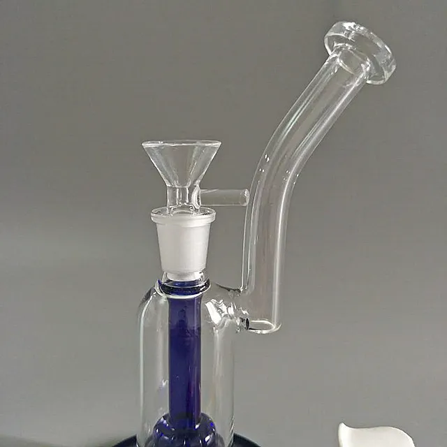 Nouveau bleu petit portable de haute qualité barboteur verre bong tuyau d'eau bongs avec 1 perc 8 pouces de haut 14mm mâle joint GB-346