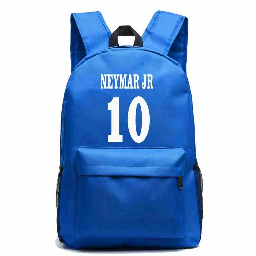 Neymar JR Canvas 배낭 청소년 축구 백팩 소년 소녀 학교 가방 학생 남성 여성 RuckSack Mochila Escolar