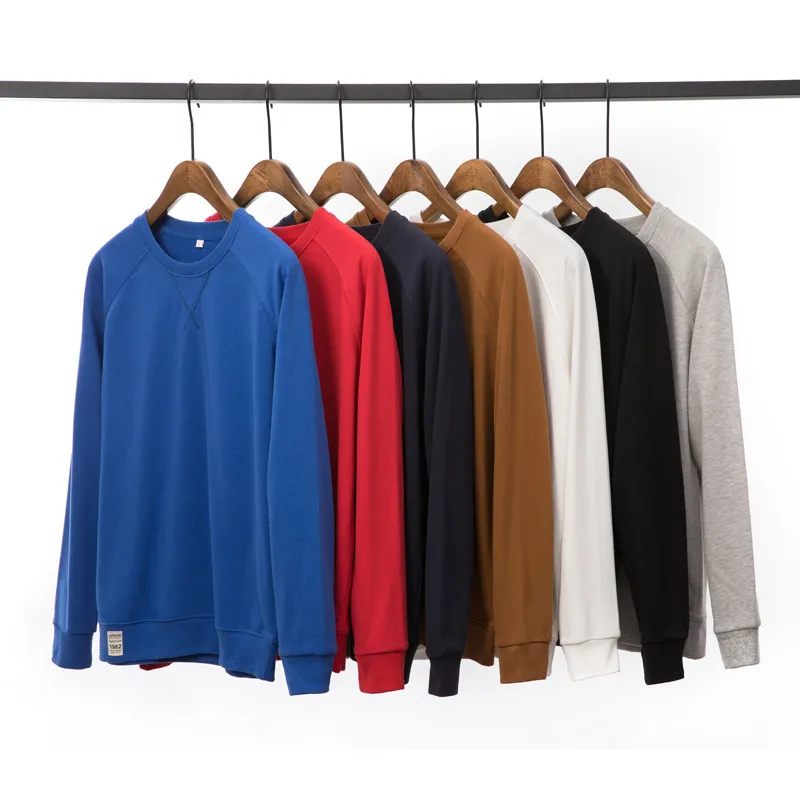 Japanese Style Men's Hip Hop Sweater Autumn Winter 2018 Solid Color Round Neck Pullover Men's Casual Loose Hoodies Sweater 8 Colors