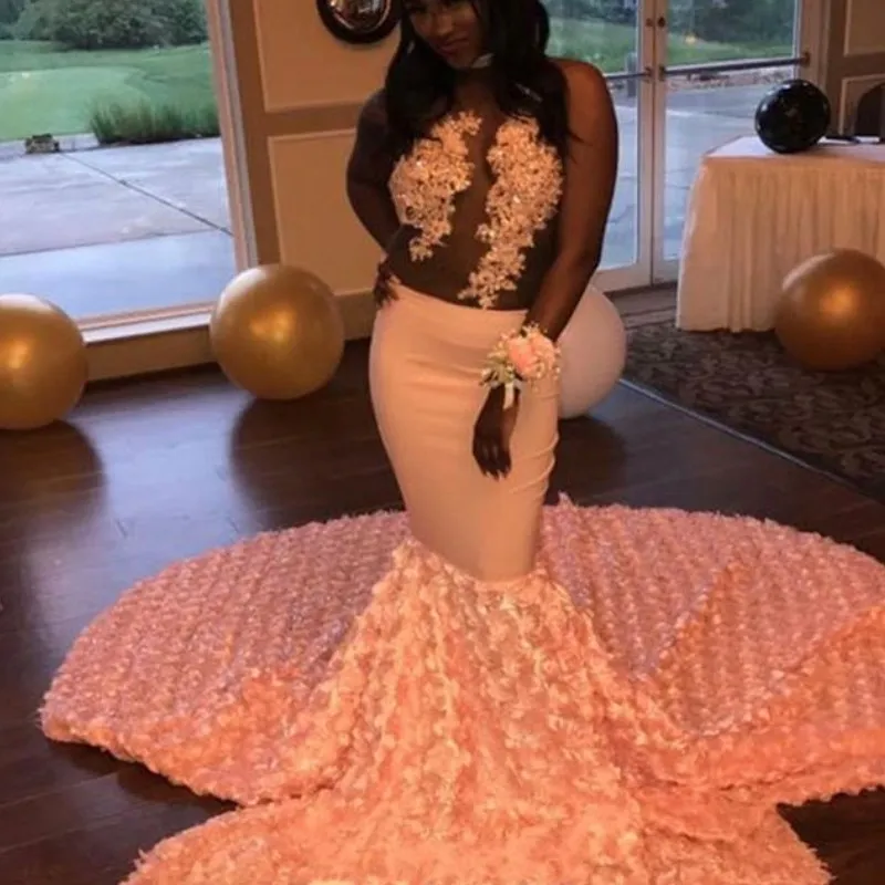 Seksowne afrykańskie sukienki na bal maturalne płaszcze klejnotowe koraliki na szyję koronkową aplikację bez rękawów 2K18 Sukienka na bal