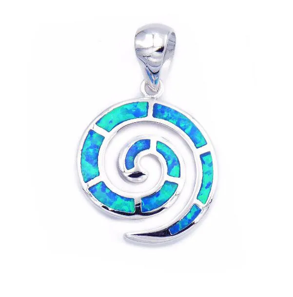 Opal Blue Snail Pendant Necklace 925 Sterling Silver Necklace Jewlery Beach Holiday Wear Jewelry for Women and Girl Engagement Fine Jewelry