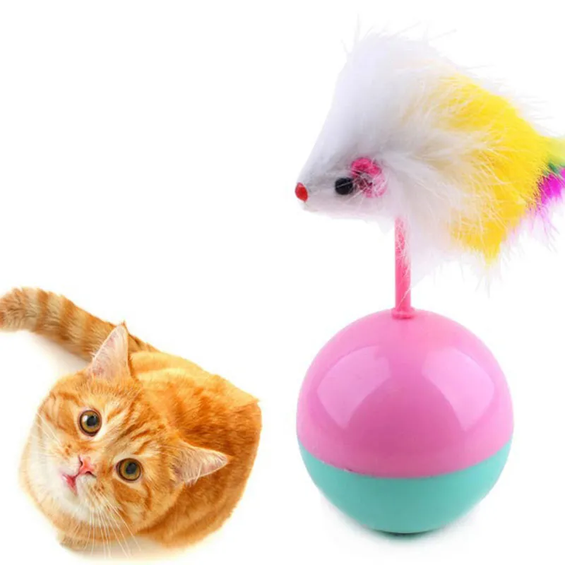 Pet Cat Toys Funny Supplies Muis Tumbler Cat Dog Toy pluche met ballen Cat Speelgoed Training Katje Kitty Pets Accessoires