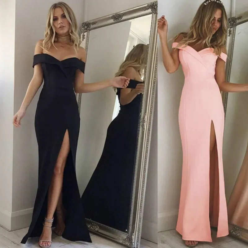 2018 Robe D'été Hors Épaule Élégante Robe Bohème Femmes Soirée Sexy Maxi Formelle Robes De Soirée Sans Bretelles Printemps Fille Robes Vestidos