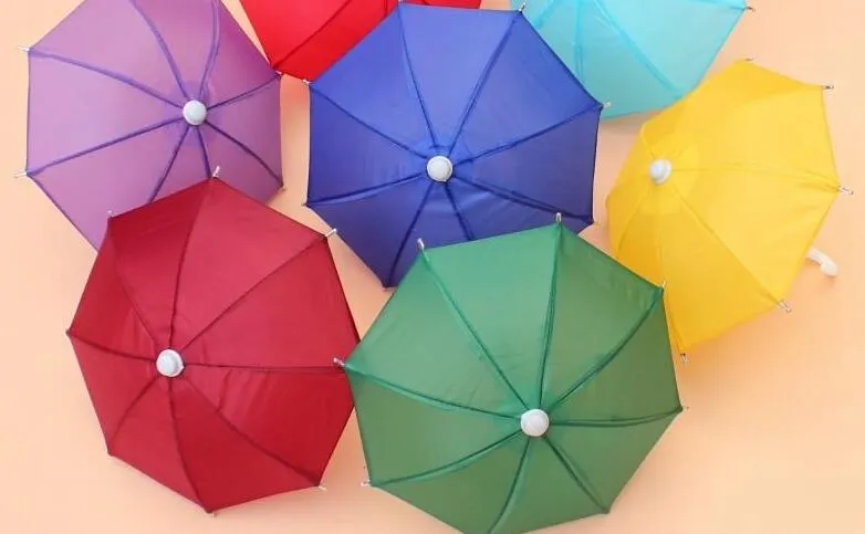 Umbrella Mini Children Cartoon Bumbershoot Toy Prop Decorative Umbrellas Color Straight Shank Bending Handle Easy Carry