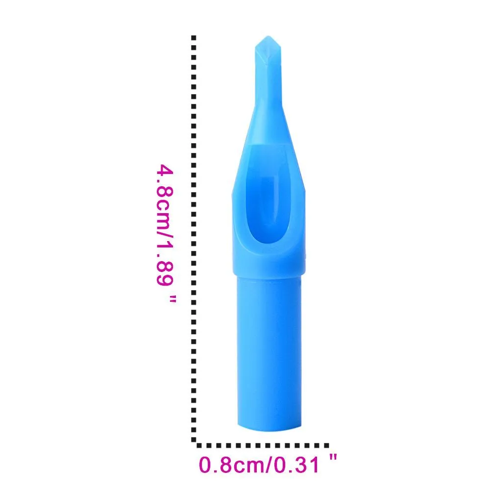 문신 팁과 바늘 7RL + 7DT 일회용 문신 바늘과 일회용 블루 문신 팁