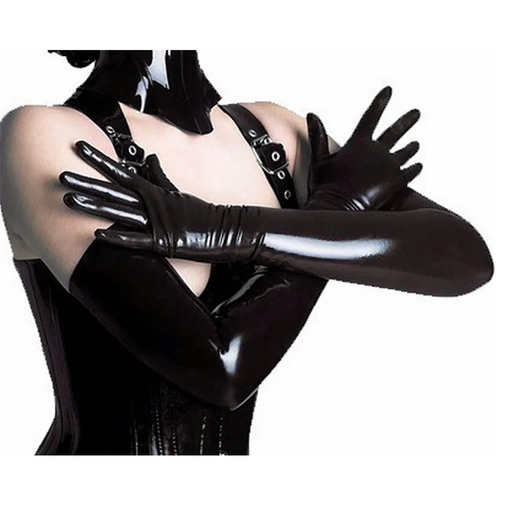 100% latex pur 3D moudl fétiche opéra gants longs caoutchouc moulé sans couture latex