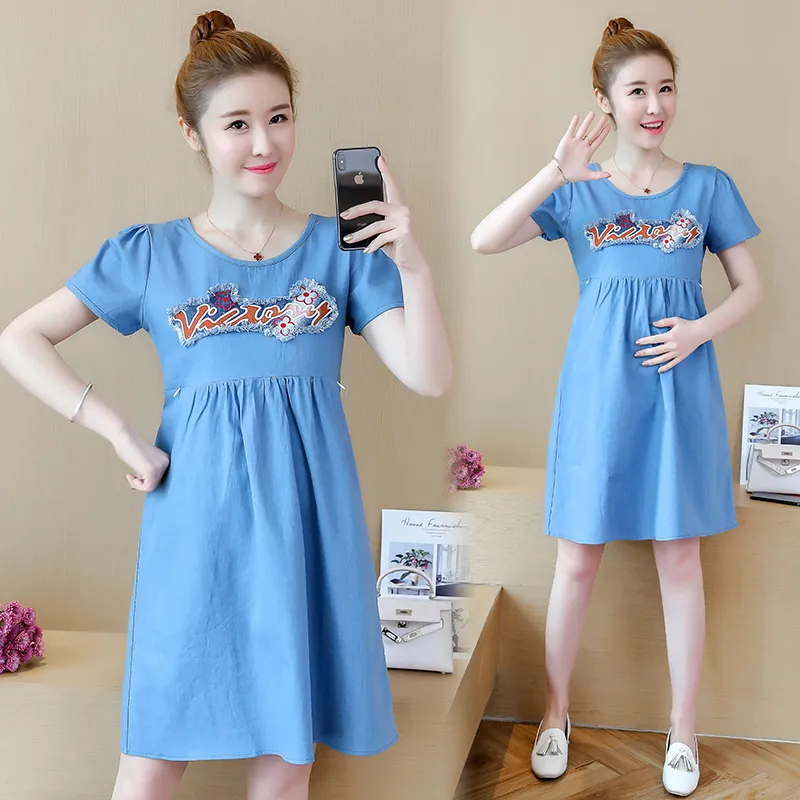 Vestido de mezclilla top para embarazadas