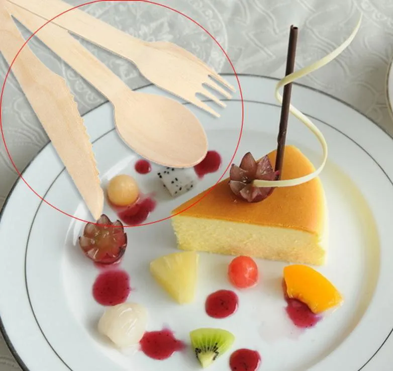 Mini Cucchiai di Legno Gelato Torte Dolci Dessert Feste di Matrimonio Banchetti Cucchiaio di Legno Usa e Getta Crafting Posate Utensili