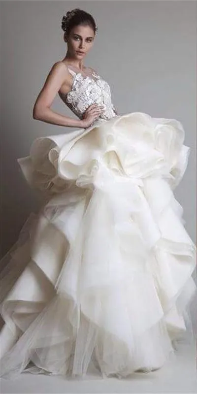 Wedding Gowns Vestidos De Vera Wang Precios Designer A Line Wedding Dresses Sheer Neck 3D Floral Wedding Gowns Vestidos De Vera Wang Precios Designer A Line Wedding Dresses Sheer Neck 3D Floral