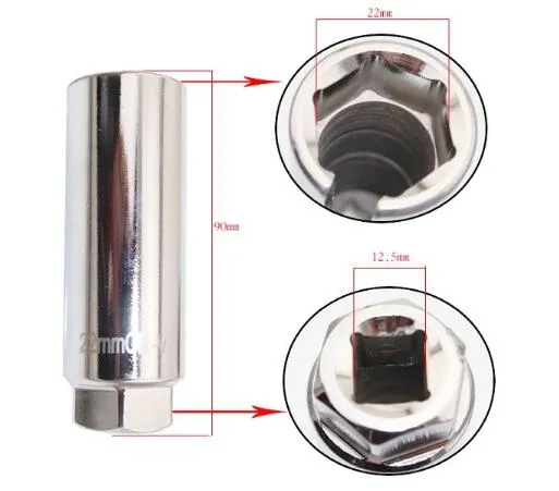 Japan Type Oxygen Sensor Socket Wrench Oxygen Sensor Removal Tool Engine stripping Car Extractor Tool 22mm*90mm L*1/2 DR