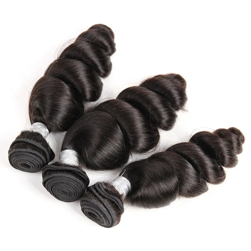 ブラジルの4バンドルヒューマンヘアエクステンションダブル横横波人間の髪95-100g/ピース織りの自然な色