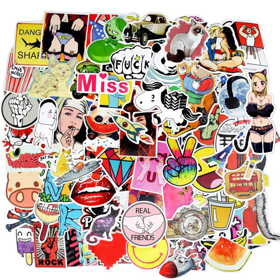 Diy Waterproof Stickers Pack for Kids Teens Adults Home Decor Sticker Bomb Laptop Skateboard Luggage Bumper Car Decals Rando4115629