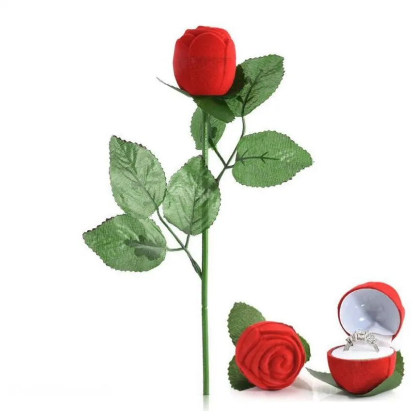 Ringbox Neuheit Samt Aufbewahrungsboxen für Ohrringe Hochzeitsgeschenk Rose Blume Cartoons Fisch Schmuckschatulle Verpackung Display
