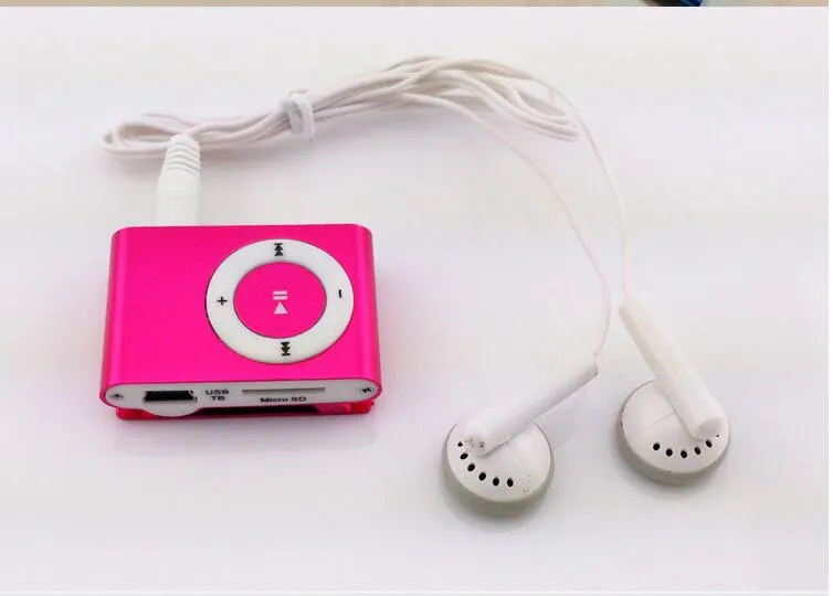 Mini Klip Mp3 çalar Bütün ucuz spor tarzı metal MP3 çalarlar perakende kutusu kulaklık ile ekransız usb kablosu Mikro TF2253672