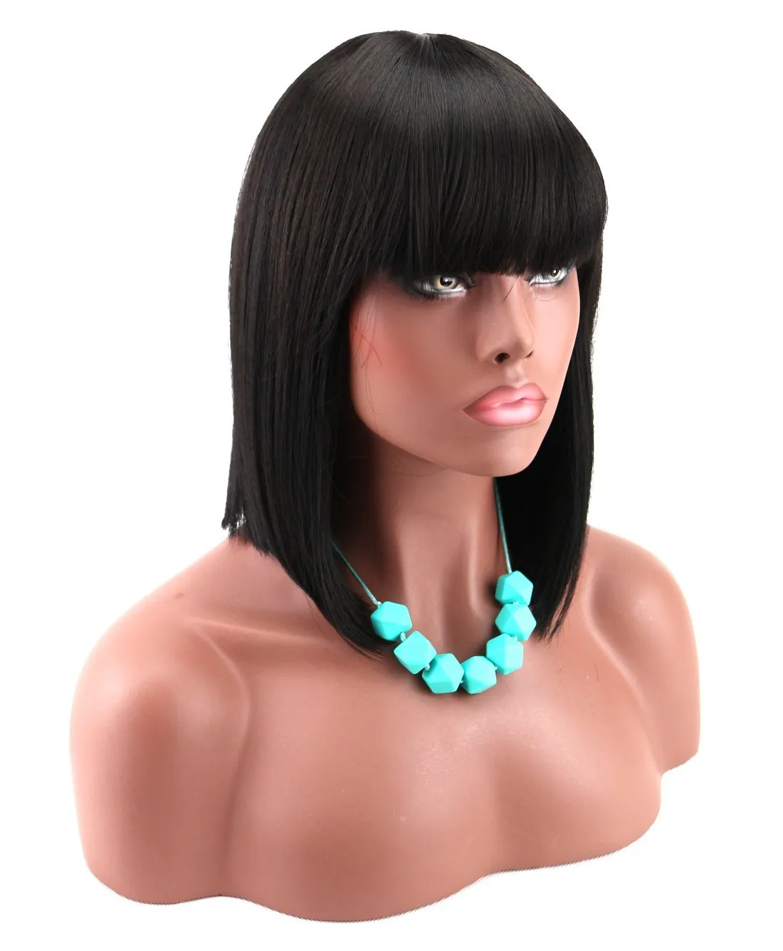 Short Bob Lace Wigs With Bangs Brazilian Virgin Hair Straight Lace Front Human Hair Wigs For Black Women Swiss Lace Frontal Wigs Gali Hair