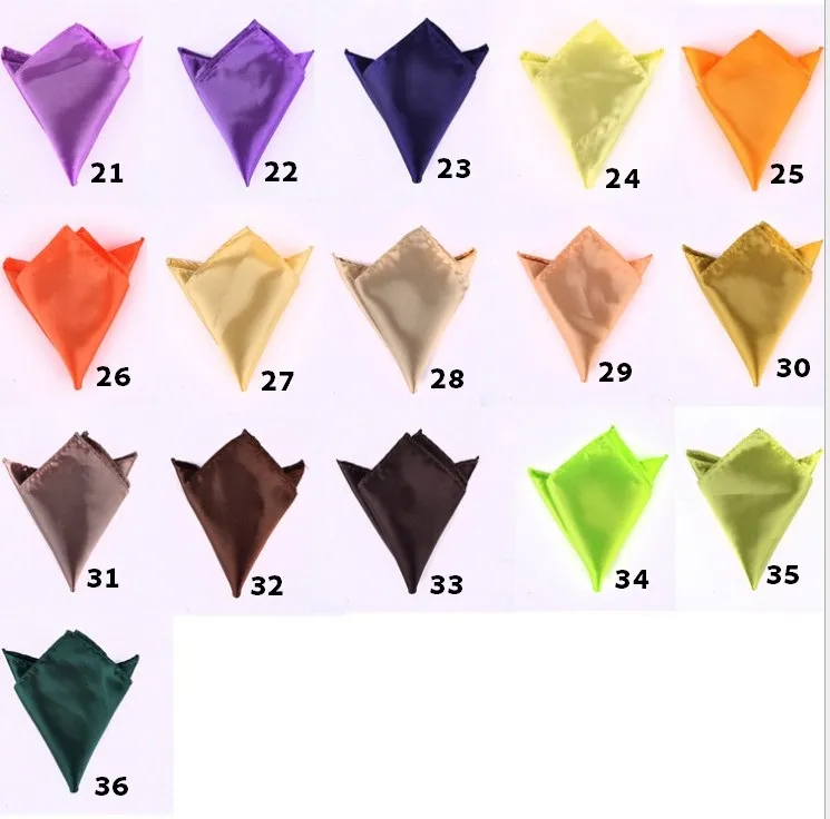 Fashion Chic Men's Formal Suits Plain Solid Satin Pocket Square Handkerchief Wedding Party Gentlemen Men Hanky 