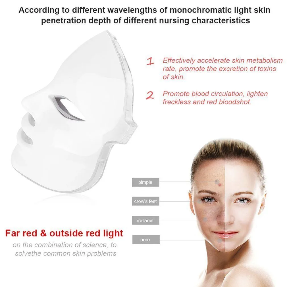 Koreanische 7 Farben LED Podynamische Gesichtsmaske Pflege Antiature Haut straffen Verjüngung Wrinkle Remover Beauty Equipment 7090445