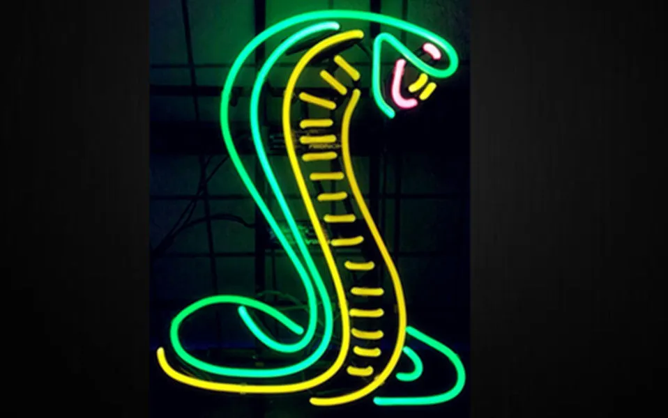 17 "Shelby Cobra Retro Real Glass Tube Neon Sign Club Party Wall Decor Decor Beer Bar Light