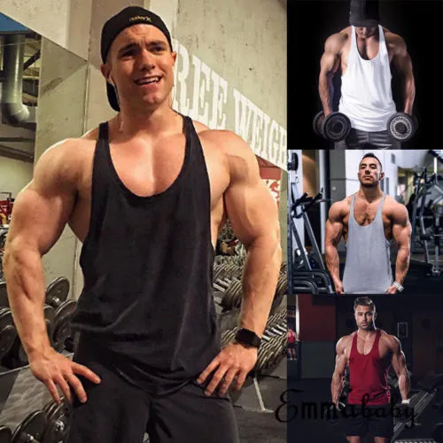 Męskie G: Kamizelka Racerback Bultbuilding Muscle Stringer Zwykły Tank Top Fitness Nowy