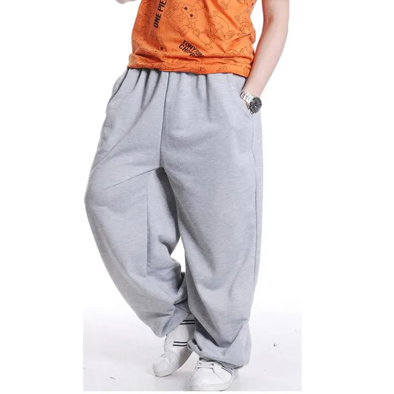 Calça de moletom masculina hip hop dança calças casuais joggers calças soltas perna larga roupas masculinas