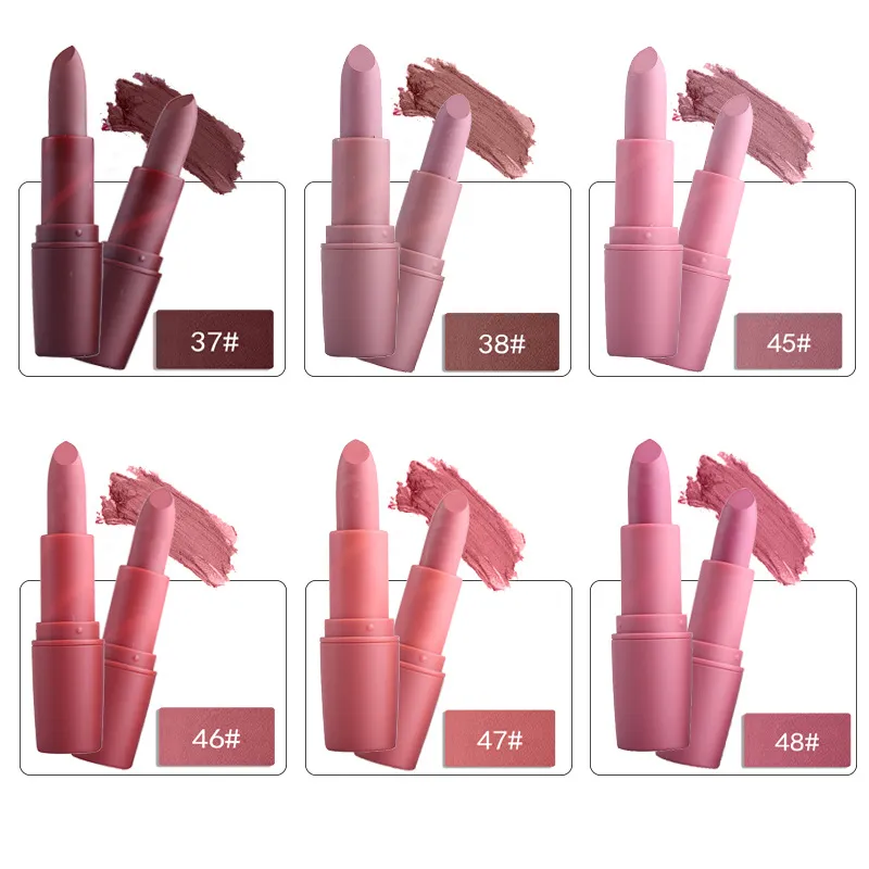 Mode nouveaux rouges à lèvres pour femmes lèvres 22 couleurs cosmétiques imperméable longue durée Miss Rose Nude rouge à lèvres mat maquillage bea4909320465