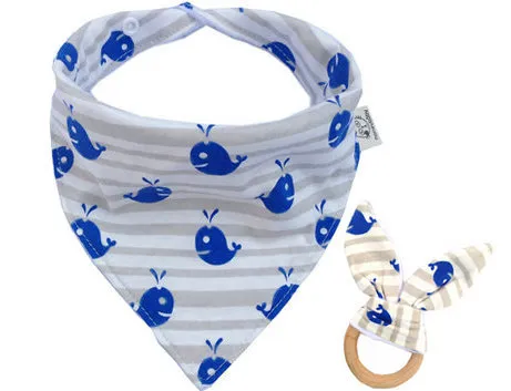 Baby Bawełna Trójkąt Bib Burp Gryzaki Zestaw Bandana Kerchief Niemowlę Ślina Ślinica Pinafore Fartuch Drewniane żucia Zęby Praktyka Tyys YE014