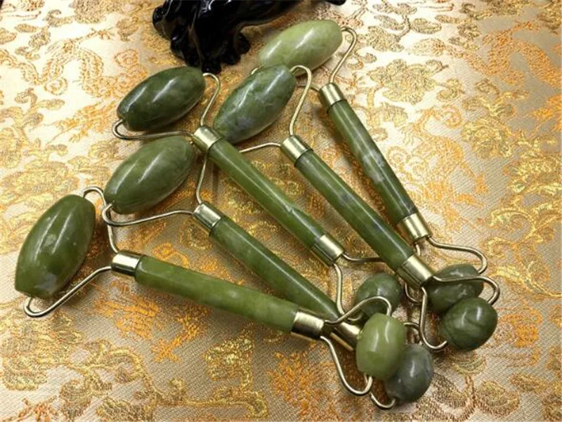 New Natural jade facial massage anti wrinkle thin face beauty stick face wheel massage eye massage stick DHL 