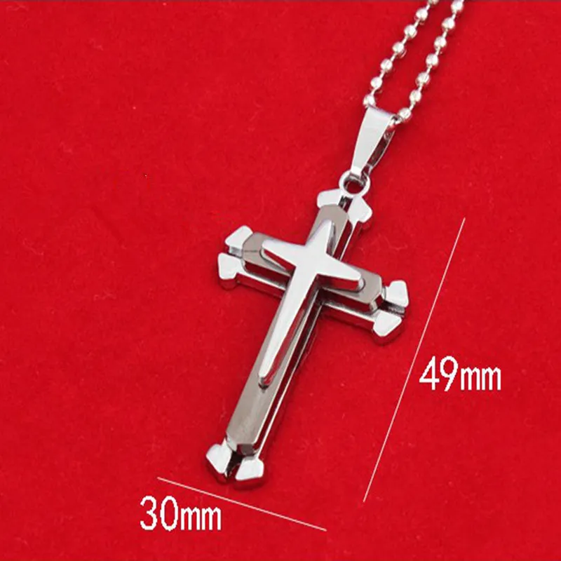 Fashion Femmes hommes en acier inoxydable croix pendentifs Collier chaîne titane bijoux religieux latin Noël punk classique accessoires