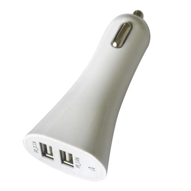 Färgglada designhorn 2USB Dual Car Charger Port för 12V 24V Ingångsutgång 5V 1A 2A för iPhone 11 Pro XS Max Samsung S10 S20 Google7757563