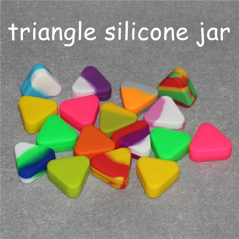 wholesale Triangle Boxes Silicone Wax Container Glass dab rigs 1.5ml Silicon Jars silicone mini oil rig bong water pipe