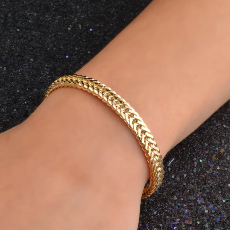 Lyxiga 6MM 18K guldpläterade ormrepskedjor Halsband Armband armband För kvinnor Män Mode Smyckesset Tillbehör Present Hip Hop