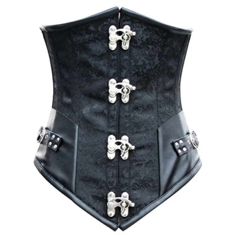 Seksi korse lace up çelik kemikli siyah steampunk korselet underbust xxl