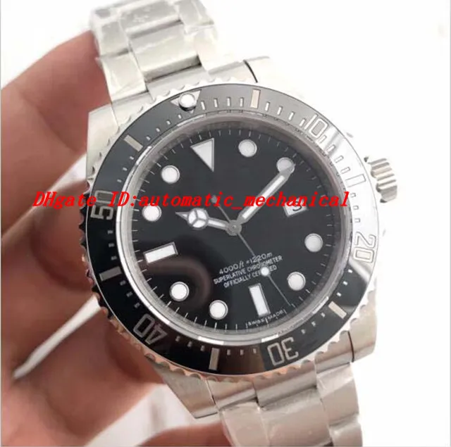 Luxury Watch Bästa V7 -version Mens Automatisk Watch Black Ceramic Bezel ETA 3135 Movement Auto Date Men 116610 Luminescent Dial Box/Certificate