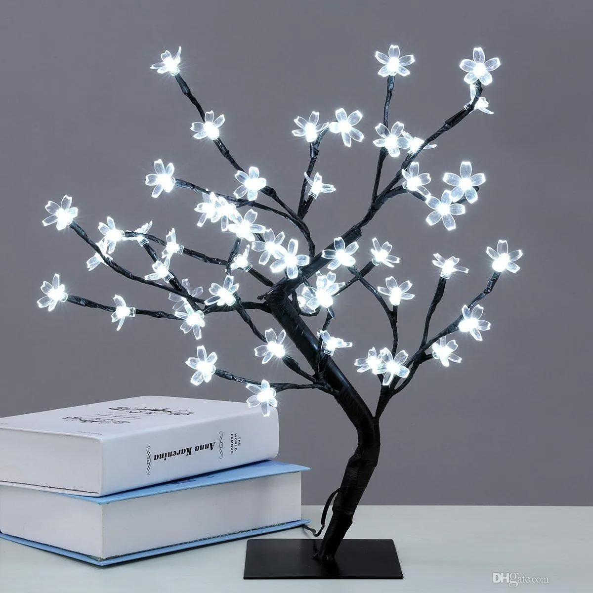 KINGCOO Striscia di luci a forma di fiore di ciliegio, 6 m, 40 LED, bianco caldo, filo di rame, luci decorative alimentate a batteria per giardino estivo, paesaggio, festa di nozze, decorazione