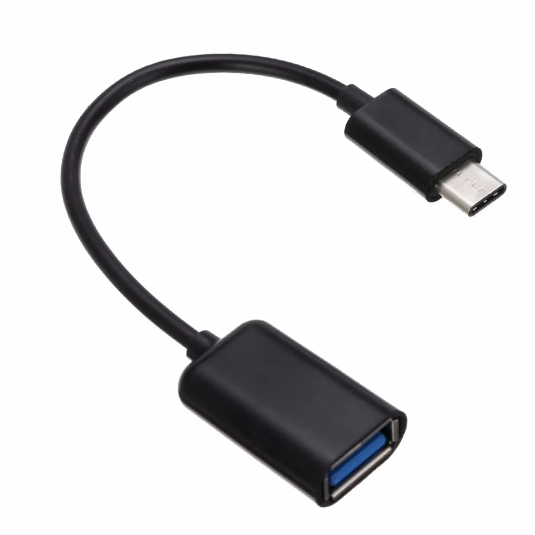 Typ C OTG kabeladapter USB 3.1 Typ-C Man till USB 2.0 En kvinnlig OTG Data Cable Cord Adapter Vit / svart 16.5cm 300pcs / parti