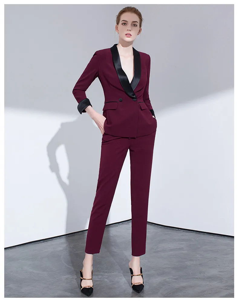 2018 Work Plus Size Formal Mujer Uniforme De Oficina Trajes Las Mujeres Para La Boda Blazer Conjunto Señoras Pantalones Trajes Mujeres Phats Conjunto De 80,8 € | DHgate
