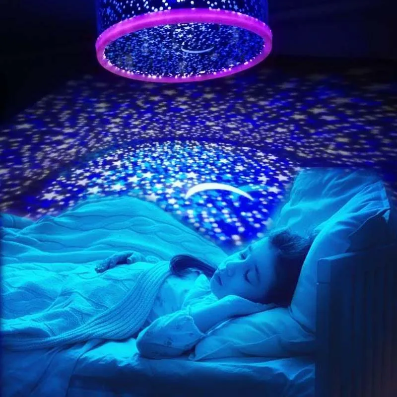 LED Night Light Eletrônica Projector Starry Sky Estrela lua Mestre das crianças das crianças Baby Sleep lâmpada colorida Romântico Projeção Liderados USB