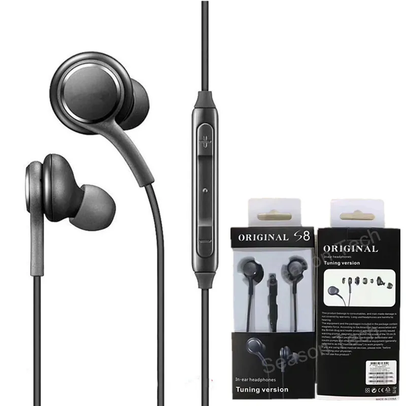 For Samsung Galaxy S8 Earphone In-Ear Wired Headset Stereo Sound Earbuds Volume Control for S6 plus S7 Note 8 With Retail Package