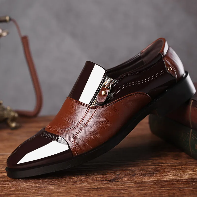 Adam oxford ayakkabı erkekler için loafer'lar mens sivri burun elbise ayakkabı erkekler ayakkabı deri kahverengi erkekler resmi patent deri sapato sosyal heren schoenen