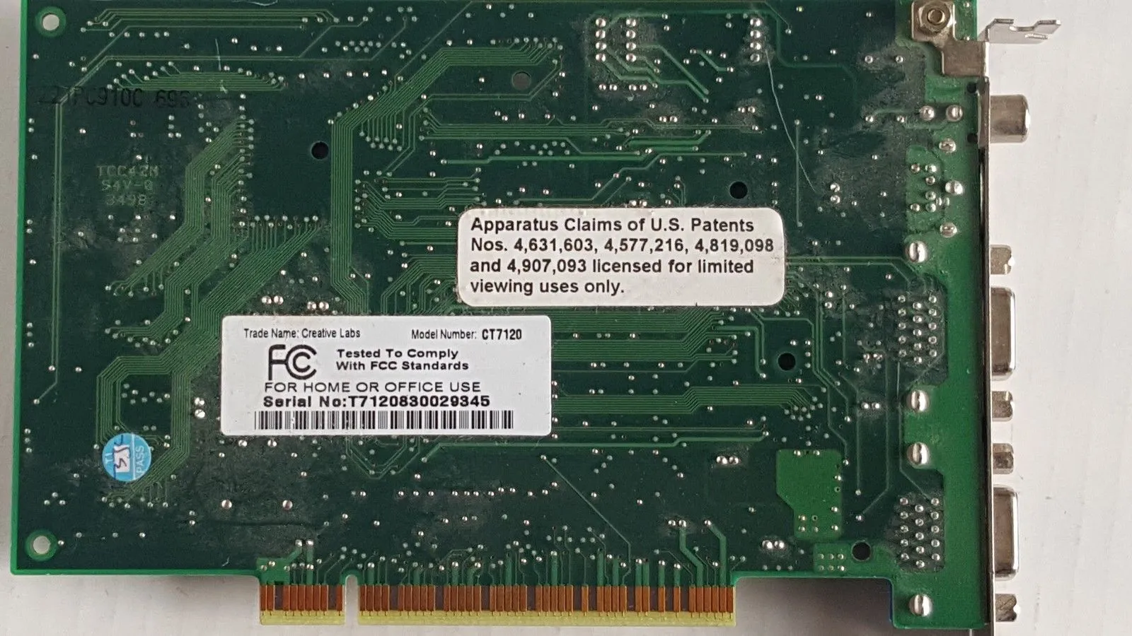 Creative labs PC-DVD CT7120 DXR2 Decoder PCI Card
