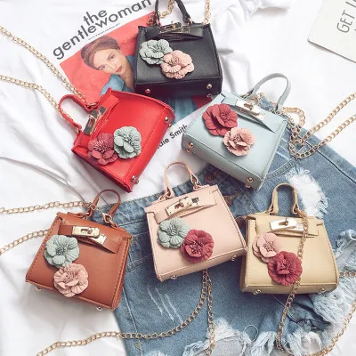 New Children's Handbags PU Leather Flowers Handbag 2018 Girl's Purse Mini Girl Shoulder Bag Kids Fashion Accessories Giveaway Gifts Z11