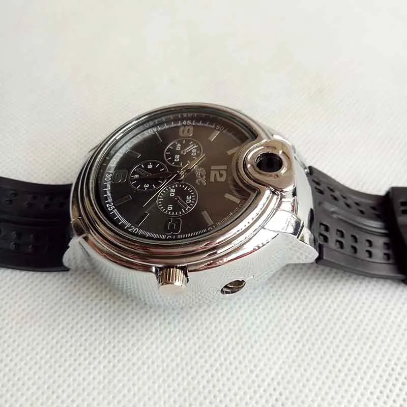 Коллективные часы сигарета Butane Lighter Flame No Gas Refillable Sigar Searters Watchs с подарочной коробкой Can Clos1218417