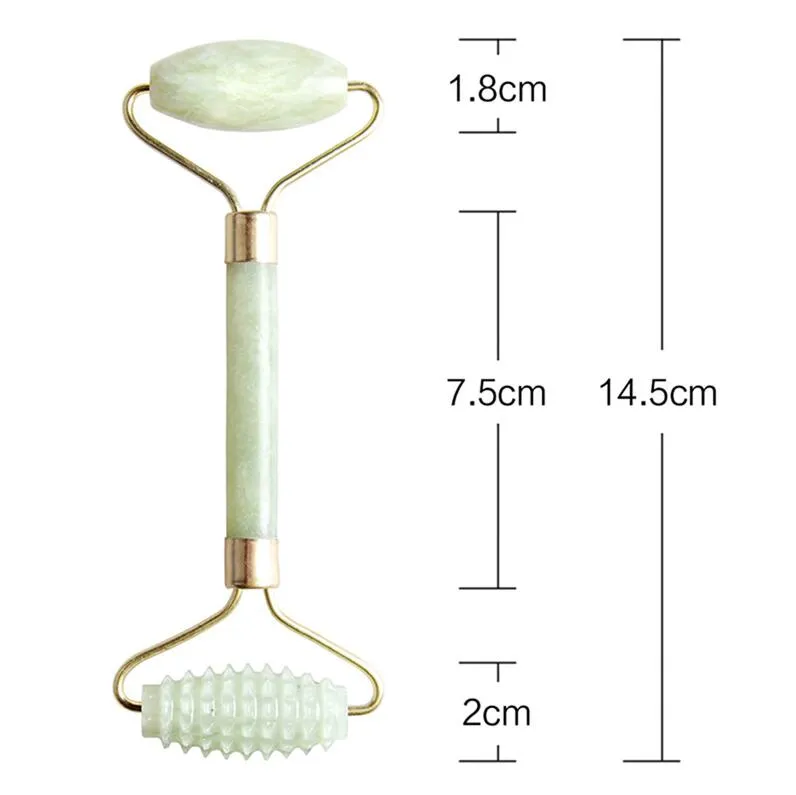 Pratical Jade Facial Massage Roller Anti Wrinkle Healthy Face Body Two Head Neck Foot Nature Beauty Tool Face Massager gift3788399