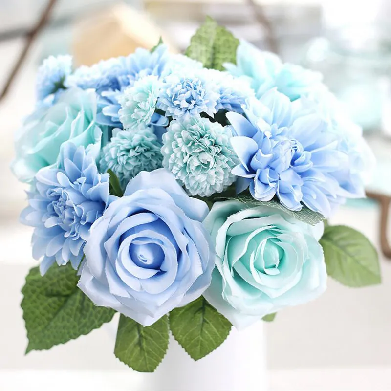 4 bouquet di rose artificiali, fiori di plastica, fiori artificiali per Natale, Ringraziamento, centrotavola per le feste, decorazione per matrimoni | Leroy Merlin